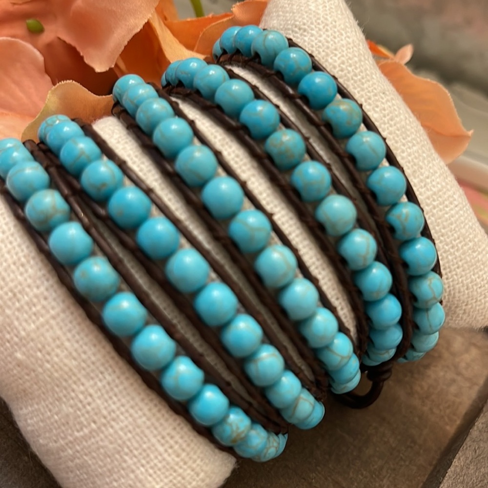 JBloom Turquoise beaded wrap - Picture 2 of 5